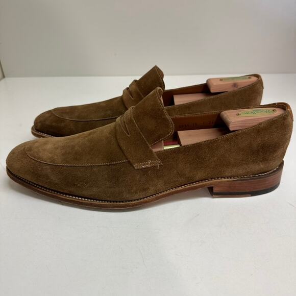 EXCELLENT Grenson Men's Floyd Suede Penny Loafers Snuff Brown US 11 / UK 10 - Picture 3 of 13